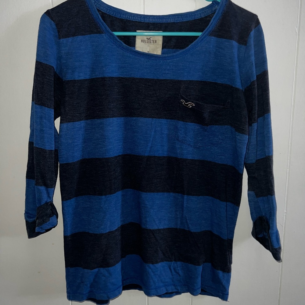 Hollister Blue Striped Long Sleeve Tee